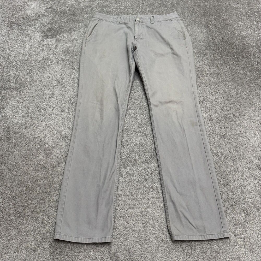 Bonobos Tailored Fit Straight Leg Chino Pants Mens 34x34 Gray Cotton Flat Front